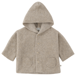 One More In The Family jas Menton beige newborn jas knoopsluiting