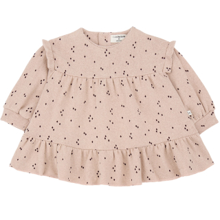 One More In The Family Jurk Monika Roze/Rood Ruitjes Nude