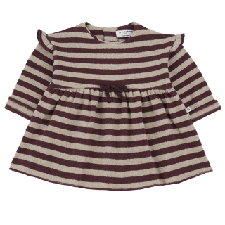 One More In The Family Jurk Thea Beige/Rood Strepen Melanzana