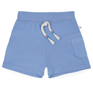 One More In The Family korte broek Randa blauw ultramarine met elastische tailleband en zakdetail