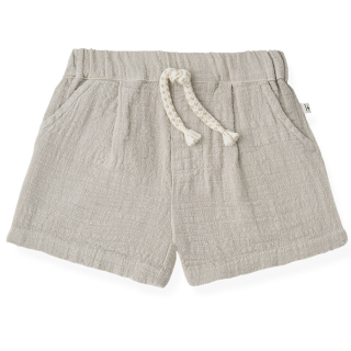 One More In The Family Korte Broek Verges Beige met koordsluiting en luchtige structuurstof