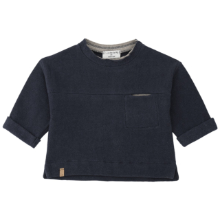 One More In The Family sweater Vercelli blauw blue 6-48 maanden met borstzakje