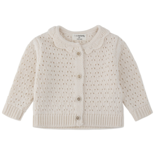 One More In The Family vest gebreid Nimes nb creme ecru baby vest