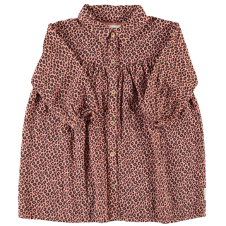 Piupiuchick jurk roze panterprint voorkant