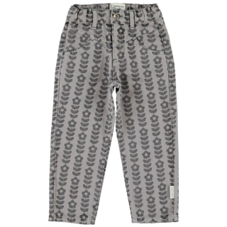 Piupiuchick mom fit spijkerbroek grijs bloemen