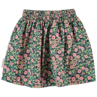 Piupiuchick meisjesrok groen met multicolor bloemenprint