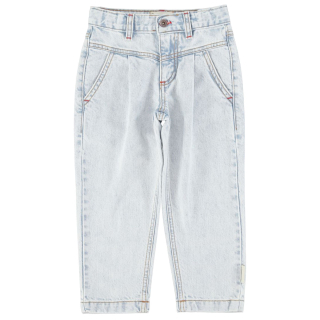 Piupiuchick spijkerbroek blauw mom fit ss26 met rechte pijpen en lichte denim wassing