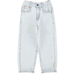 Piupiuchick spijkerbroek blauw voor kinderen, lichtblauwe denim jeans met rechte pijpen en comfortabele pasvorm
