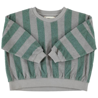 Piupiuchick sweater groen/grijs strepen