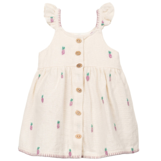 Play Up jurk creme met ananas print