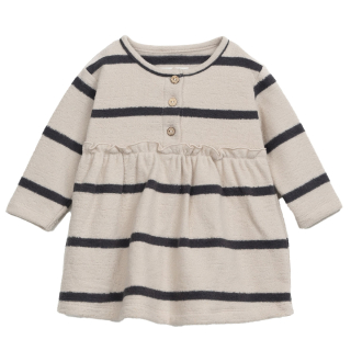 Play Up Jurk Creme/Grijs Strepenprint