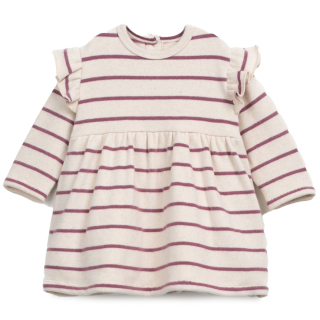 Play Up Jurk Creme/Paars Strepen Amora Baby