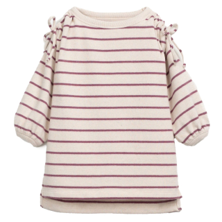 Play Up Jurk Creme/Paars Strepen Amora