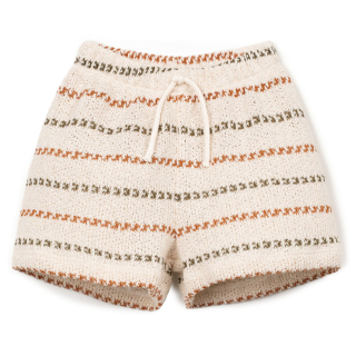 Play Up korte broek beige/bruin strepenprint baby
