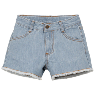 Play Up korte broek blauw rafels meisjes voorkant