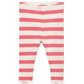 Play up legging creme/roze strepenprint baby
