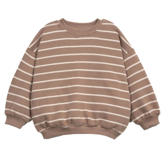 Play Up Sweater Bruin Creme Strepen Pencil