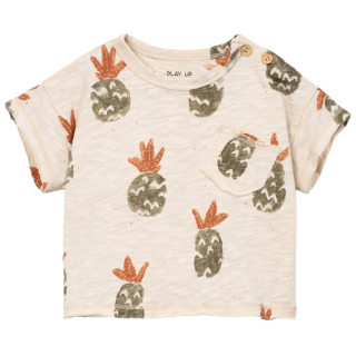 Play Up t-shirt beige/groen ananas baby