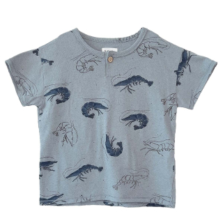 Play Up T-shirt Blauw Garnalenprint
