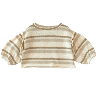 Play Up Sweater Creme/Bruin/Groen Strepenprint