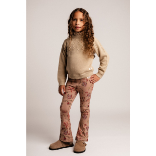 Baje Studio Flared Legging Roze Bloemen Hartjes Preda Peach Almond