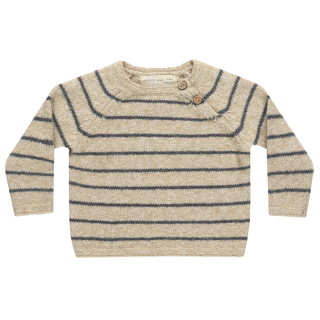 Quincy Mae Gebreide Trui Beige/Blauw Strepen