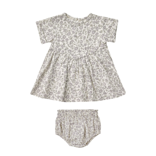 Quincy Mae Set-Jurk Bloomer Creme/Blauw Bloemenprint