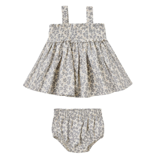 Quincy Mae Top Met Bloomer Blauw Bloemenprint