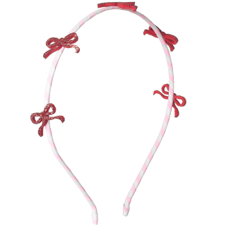 Rockahula Haarband Candy Stripe Glitter Bow Roze