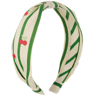 Rockahula Haarband Cherry Kiss Stripy Groen Creme