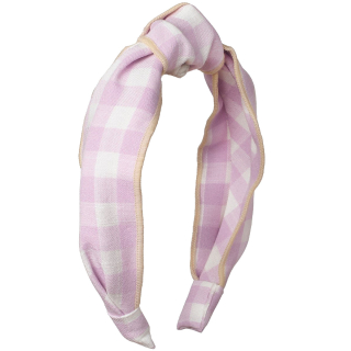 Rockahula Haarband Gingham Knotted Creme Paars