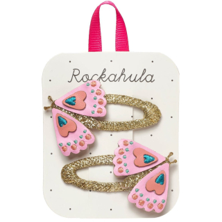 Rockahula Haarclip Bright Wing Butterfly Roze Goud Set van 2