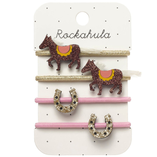 Rockahula Haarelastiekjes Country Pony Roze Goud Set van 4