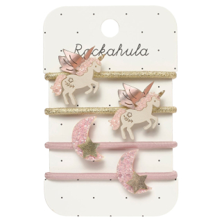 Rockahula Haarelastiekjes Magical Unicorn Goud Roze Set van 4