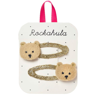 Rockahula Haarclip Goud/Bruin Beer 2 Stuks