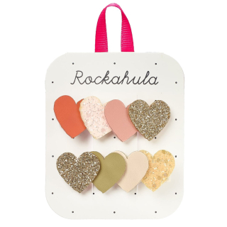 Rockahula Haarclip Roze/Beige/Goud Hartjes 2 Stuks