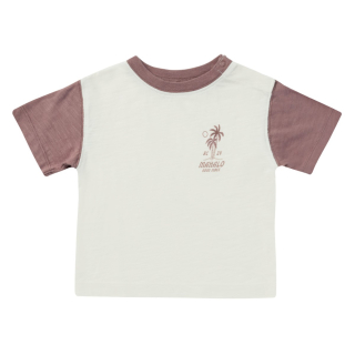 Rylee & Cru T-Shirt Wit/Paars Palmboom