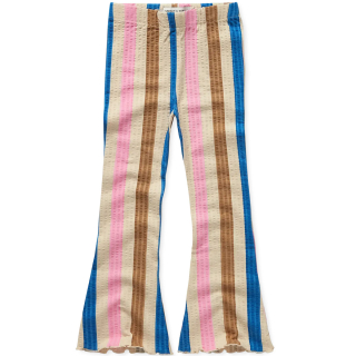 Sproet & Sprout flared broek met bruin roze blauw strepen voor kinderen