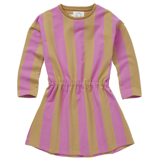 Sproet & Sprout Jurk Bruin/Roze Strepenprint
