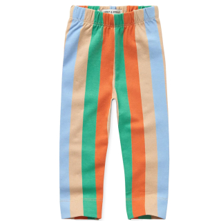 Sproet & Sprout baby legging met beige, groen en blauwe verticale strepen