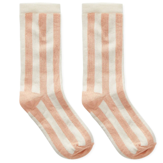 Sproet & Sprout sokken crème roze strepen met ribstructuur