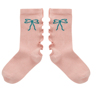 Sproet & Sprout Sok Roze/Groen Strik Ruffle