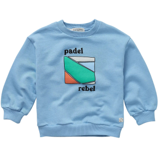 Sproet & Sprout blauwe sweater met Padel Rebel print voor kinderen
