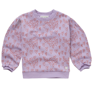 Sproet & Sprout Sweater Paars/Rood Hartjes