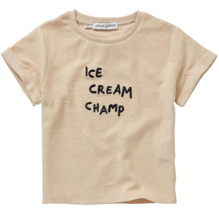 Sproet & Sprout T-shirt beige met Ice Cream Champ tekstprint