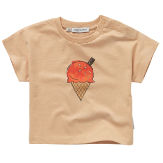 Baby T-shirt Sproet & Sprout bruin met ice cream print