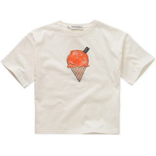 Crèmekleurig Sproet & Sprout T-shirt met handgetekende ijsjesprint