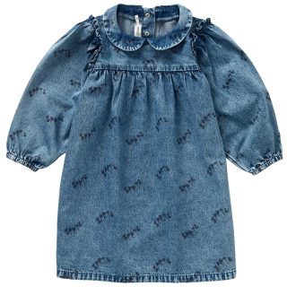 Sproet & Sprout Jurk Sprt Print Denim Blauw
