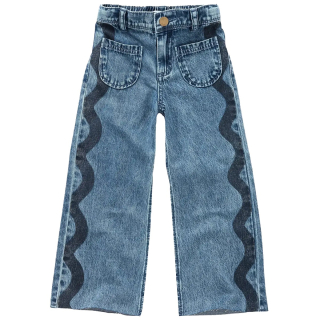 Sproet & Sprout Spijkerbroek Met Wavy Streep Blauw