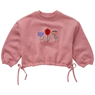 Sproet & Sprout Cropped Sweater Met Bloemen Roze